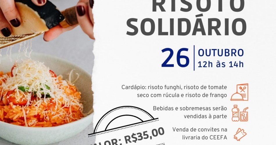 Risoto Solidário em prol da reconstrução do CETST