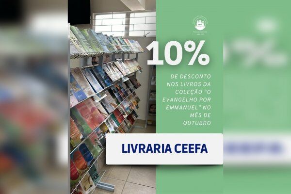 Livraria CEEFA oferece 10% de desconto na coleção “O Evangelho por Emmanuel” durante outubro